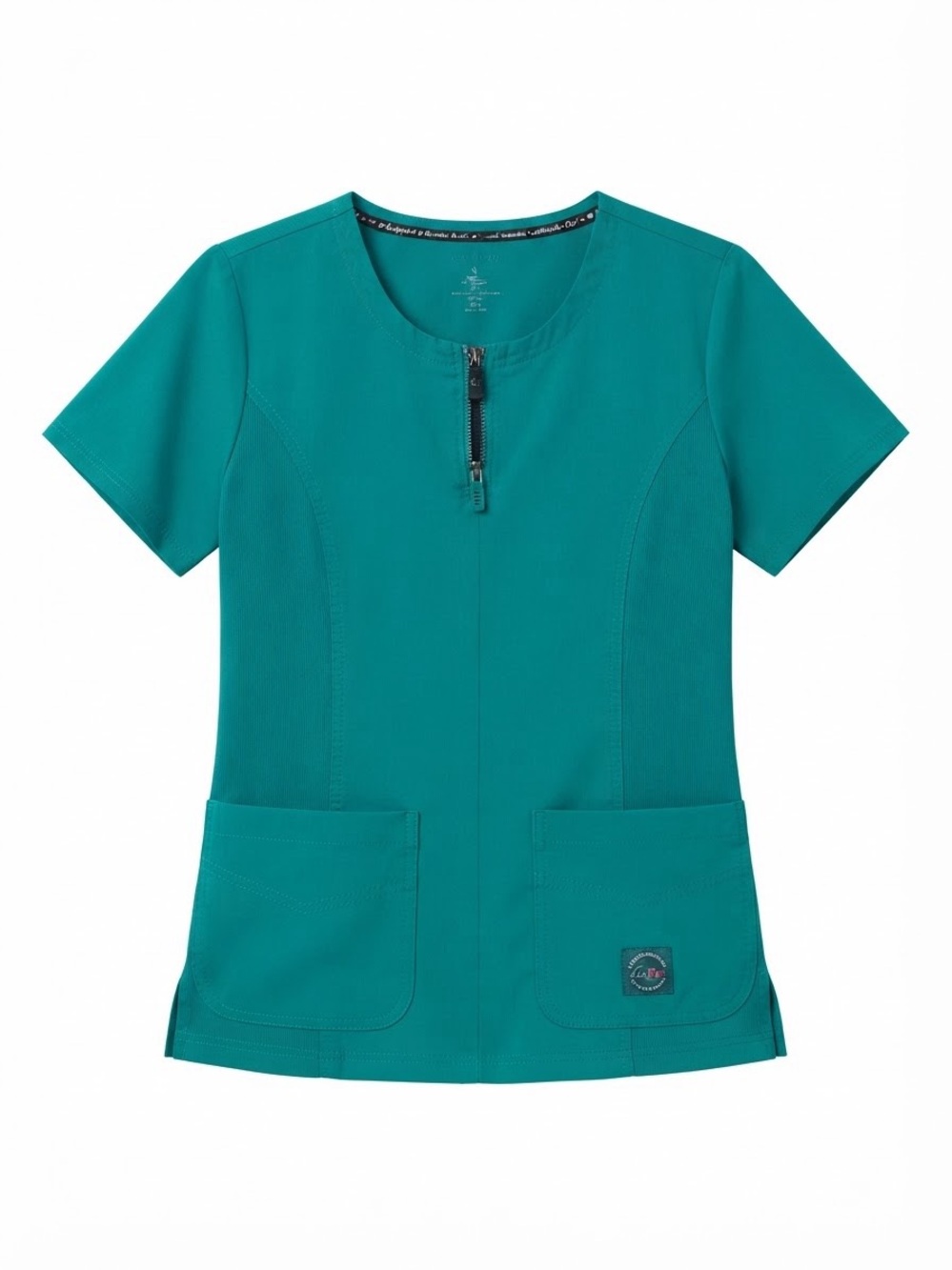 Koi LITE Women's Scrub Top with Zipper and Stretchable Sides style 317 Dobby